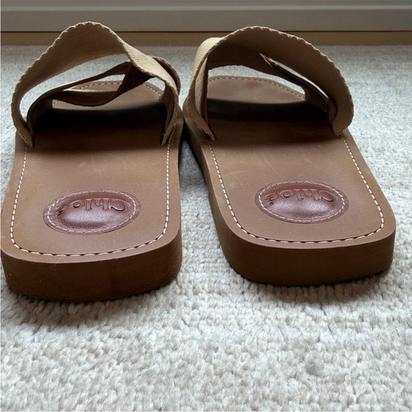 Chloe Woody Mule Tan Slides - Picture 4 of 5